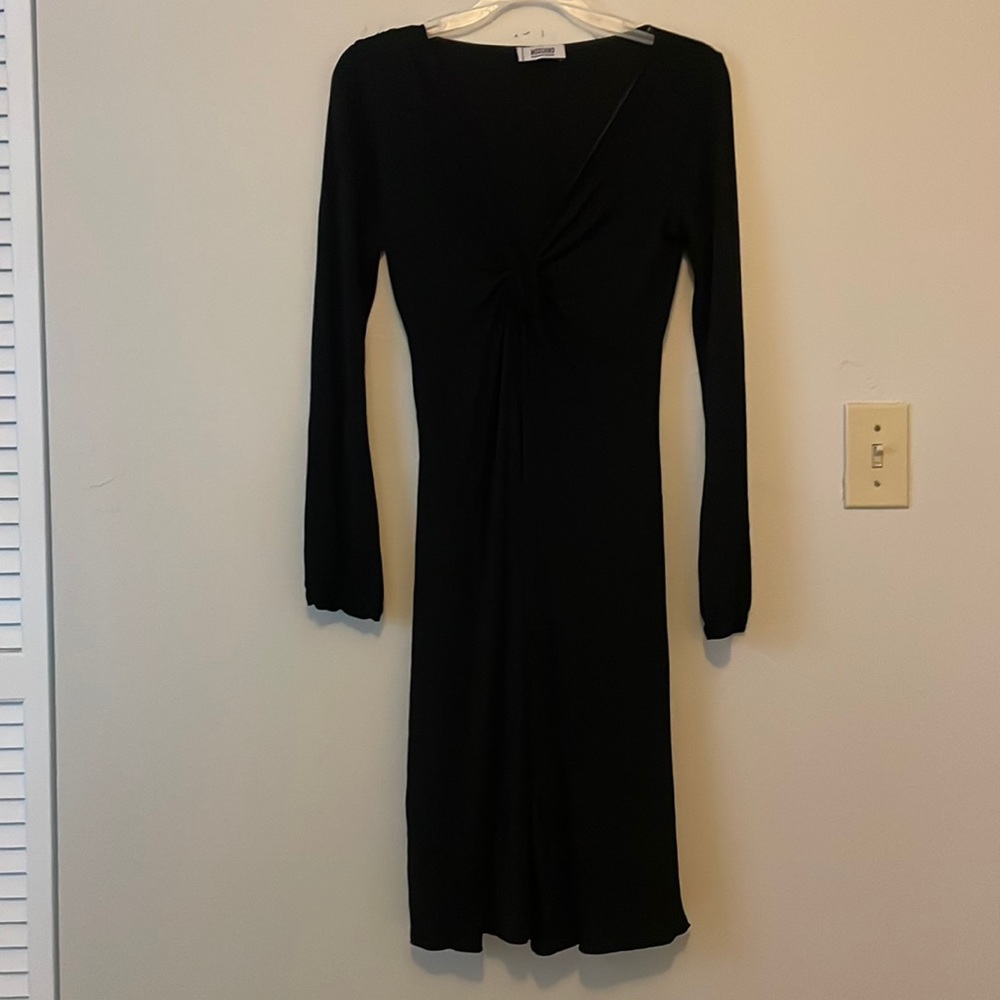 Moschino Black Long Sleeve Midi Dress